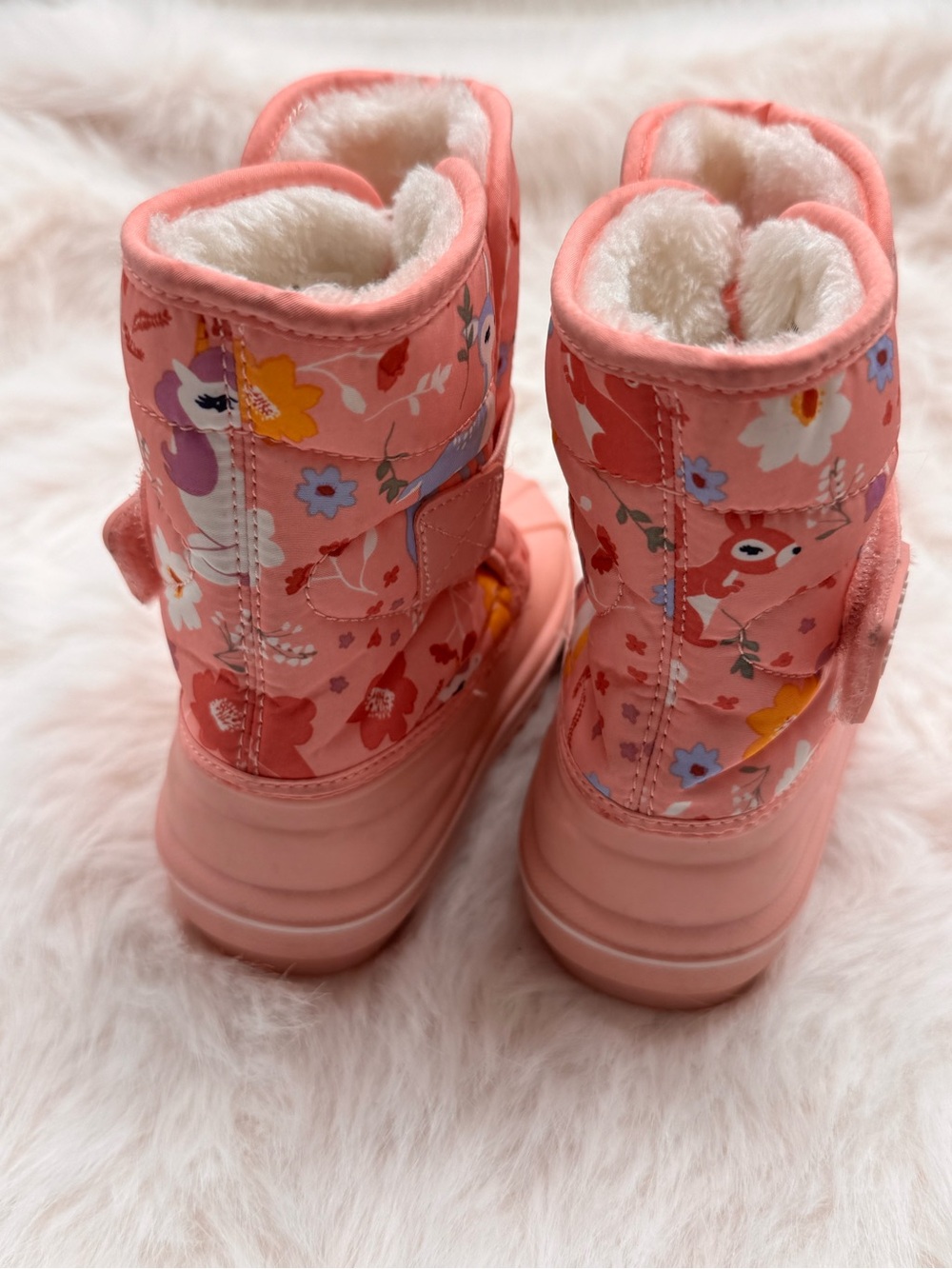 The Children's Place Pink Floral & Animal Waterproof Kids Snow Boots